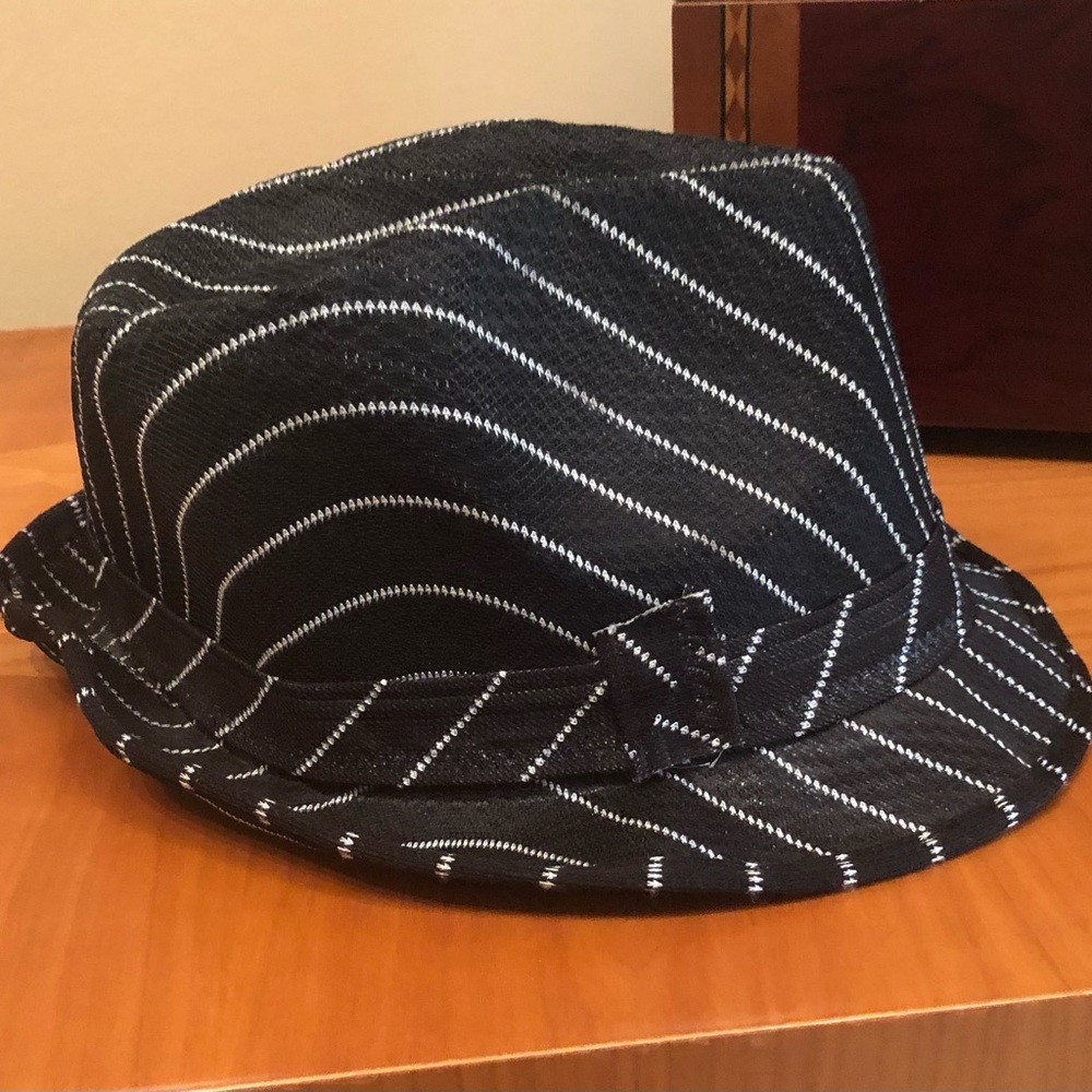 Halloween Black pin-stripe fedora hat